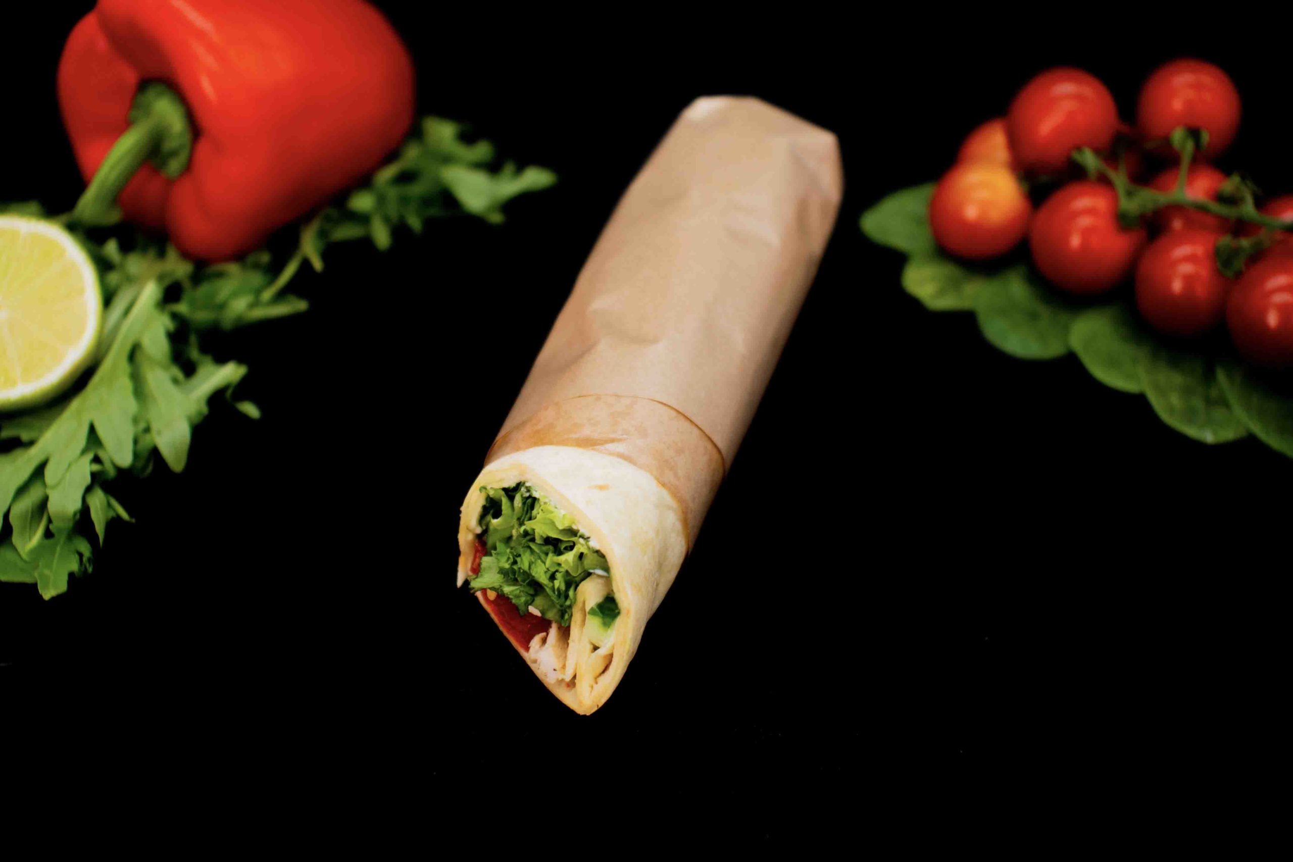 Halber Tortilla-Wrap mit Schinken (Rind) &amp; frischem Gemüse - Max ...